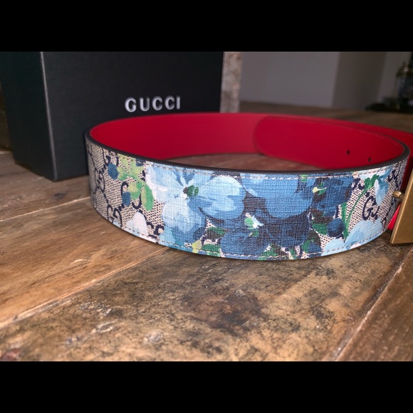 Gucci Supreme Blooms GG Logo Belt w/Tiger Buckle - Picture 6 of 8